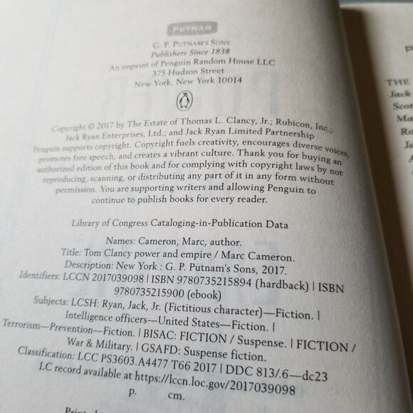 Tom Clancy Power and Empire hardcover book - Picture 7 of 7